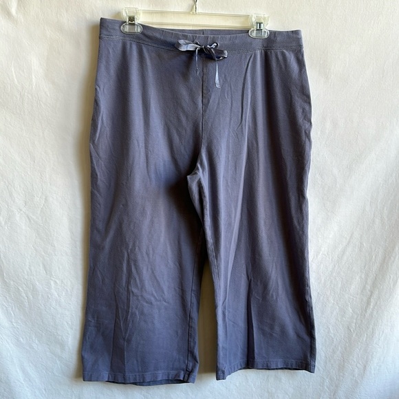 French Dressing lilac wide leg capris drawstring sleep/lounge pants, size L - Picture 1 of 6